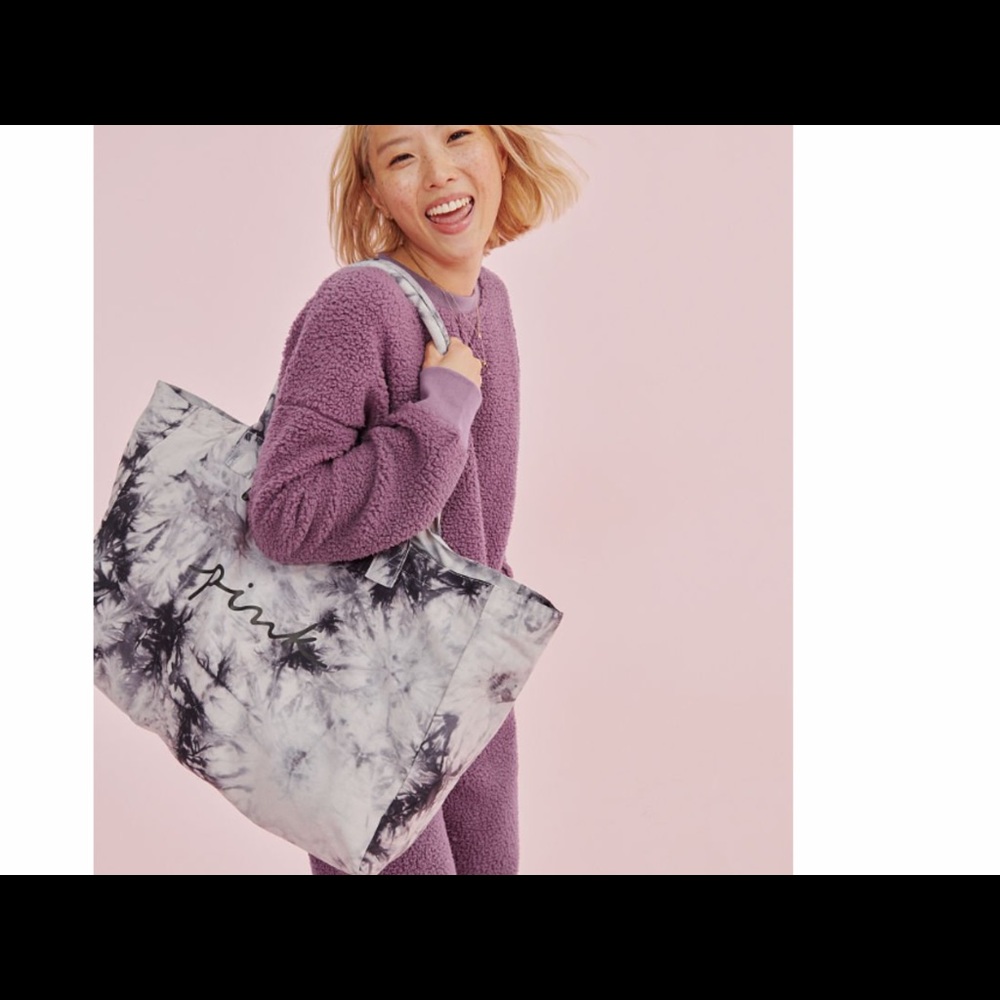 victoria's secret canvas double platinum Tote NWT